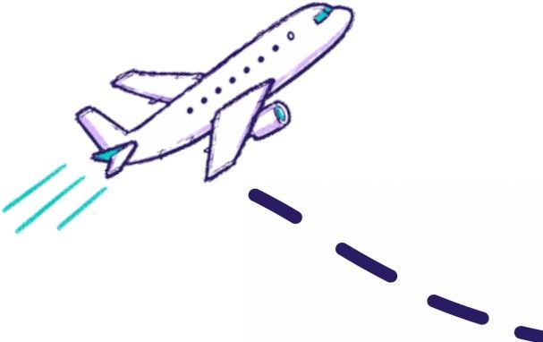 Decoración avión con línea para móvil